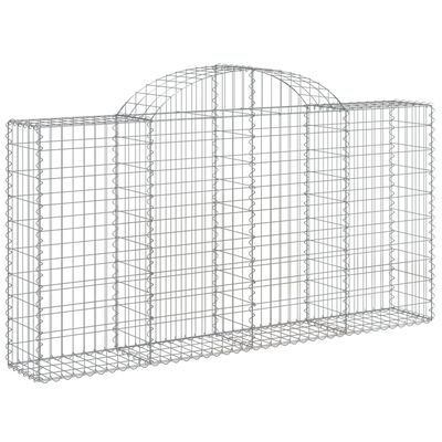 vidaXL Coșuri gabion arcuite 11 buc, 200x30x100/120 cm fier galvanizat