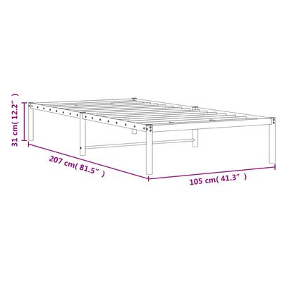 vidaXL Cadru pat metalic, negru, 100x200 cm