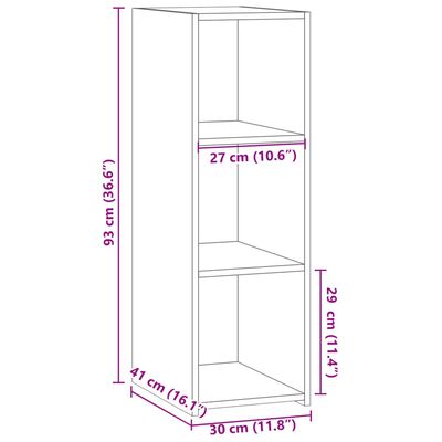 vidaXL Dulap, gri beton, 30x41x93 cm, lemn prelucrat