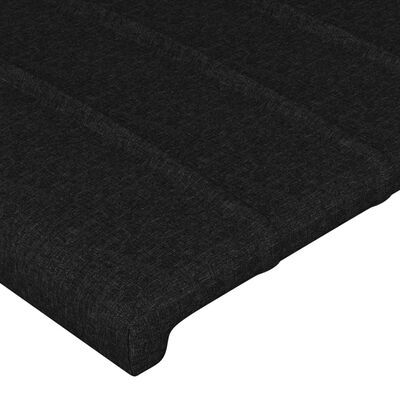 vidaXL Tăblie de pat cu LED, negru, 100x5x118/128 cm, textil