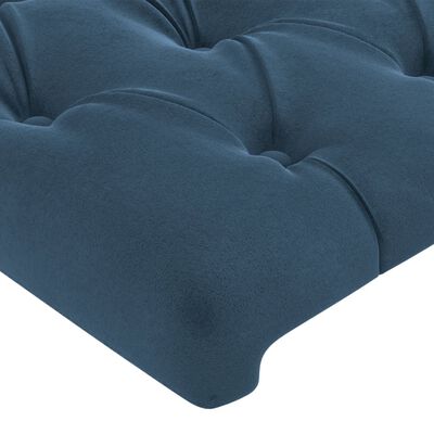 vidaXL Tăblie pat cu urechi albastru închis 163x23x118/128 cm catifea
