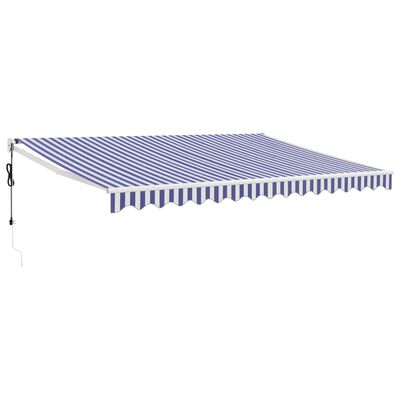 vidaXL Copertină retractabilă automată, albastru și alb, 4x3 m