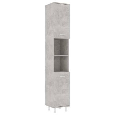 vidaXL Set mobilier baie, 4 piece, gri beton, lemn prelucrat