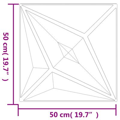 vidaXL Panouri de perete 48 buc. negru 50x50 cm XPS 12 m² stea