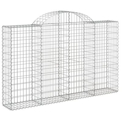 vidaXL Coșuri gabion arcuite 18 buc, 200x30x120/140cm, fier galvanizat