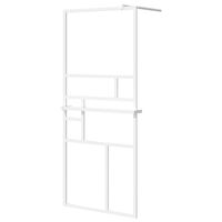 vidaXL Paravan duș walk-in cu raft alb 90x195 cm sticlă ESG/aluminiu