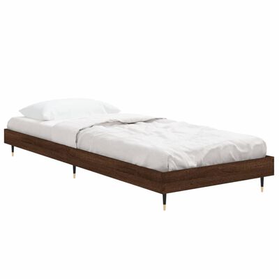 vidaXL Cadru pat fără saltea, stejar maro 75x190 cm lemn prelucrat