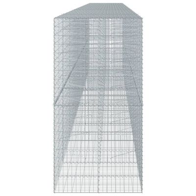 vidaXL Coș gabion cu capac, 950x100x200 cm, fier galvanizat