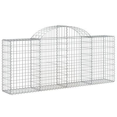 vidaXL Coșuri gabion arcuite 4 buc, 200x30x80/100cm, fier galvanizat