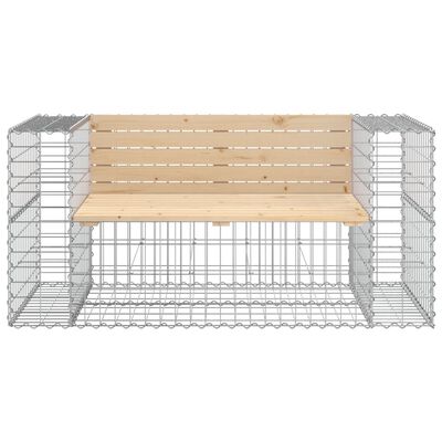 vidaXL Bancă de grădină, design gabion, 143x71x65,5cm, lemn masiv pin