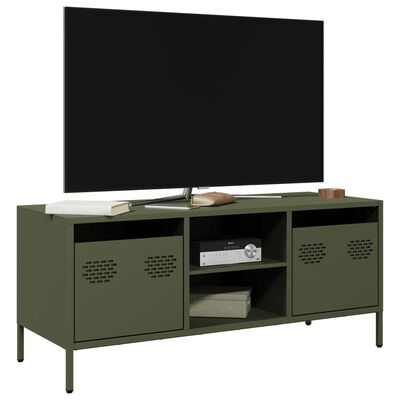 vidaXL Dulap TV, verde măsliniu, 101,5x39x43,5cm, oțel laminat la rece