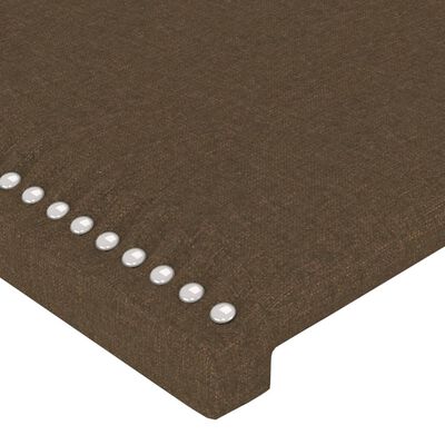 vidaXL Tăblie de pat cu aripioare maro închis 183x16x118/128 cm textil