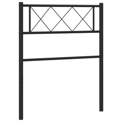 vidaXL Tăblie de pat metalică, negru, 75 cm