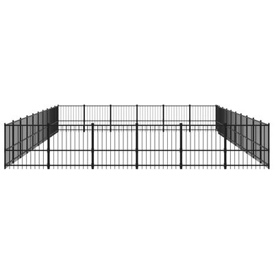 vidaXL Padoc pentru câini de exterior, 56,45 m², oțel