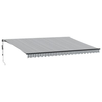 vidaXL Copertină retractabilă automat cu LED, antracit/alb, 500x300 cm