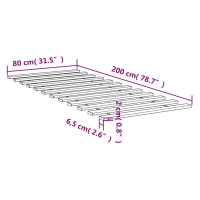 vidaXL Lamele de pat, 80x200 cm, lemn masiv de pin