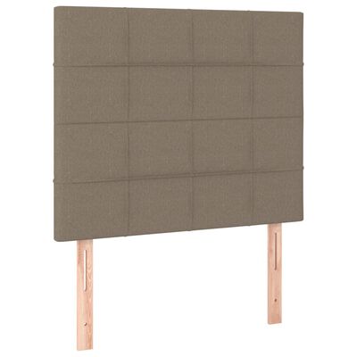 vidaXL Tăblie de pat cu LED, gri taupe, 100x5x118/128 cm, textil