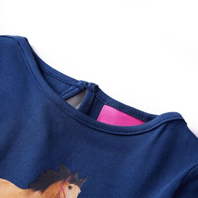 Tricou pentru copii cu mâneci lungi, bleumarin, 140