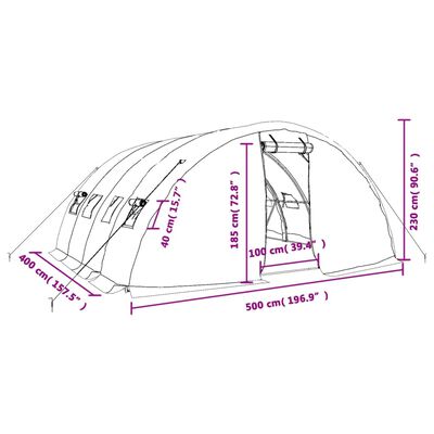 vidaXL Seră cu cadru din oțel, alb, 20 m², 5x4x2,3 m