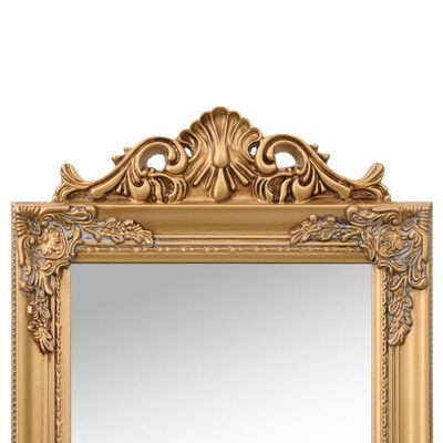 vidaXL Oglindă de sine stătătoare, auriu, 45x180 cm
