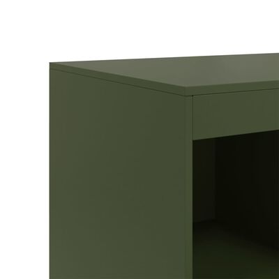 vidaXL Dulap înalt verde măslină 67x39x95 cm oțel