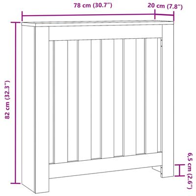 vidaXL Mască pentru calorifer, gri sonoma, 78x20x82 cm, lemn prelucrat