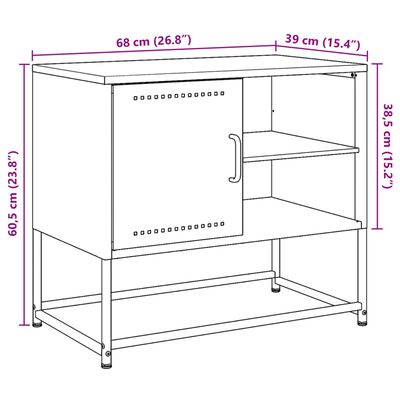 vidaXL Dulap TV, roz, 100,5x39x60,5 cm, oțel