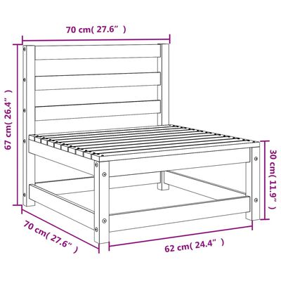 vidaXL Canapele grădină fără cotiere, 2 buc., 70x70x67 cm lemn douglas