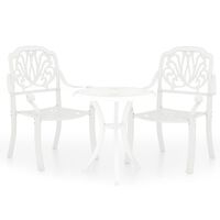 vidaXL Set mobilier bistro, 3 piese, alb, aluminiu turnat