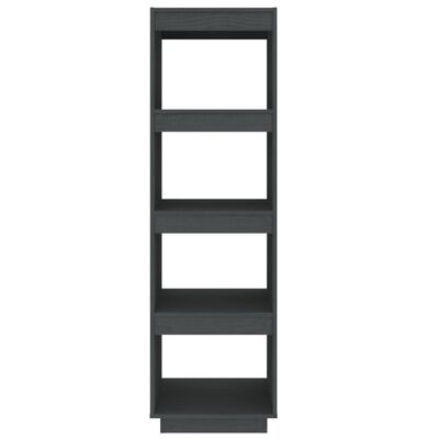 vidaXL Bibliotecă/Separator cameră, gri, 40x35x135 cm, lemn masiv pin