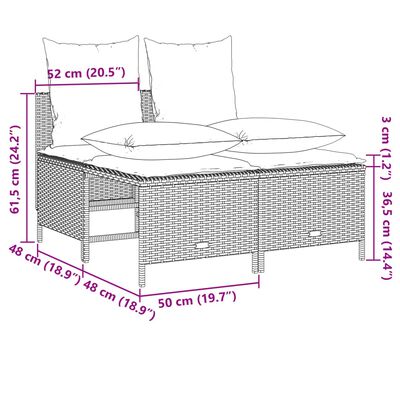 vidaXL Set canapele de grădină, 4 piese, cu perne, bej, poliratan