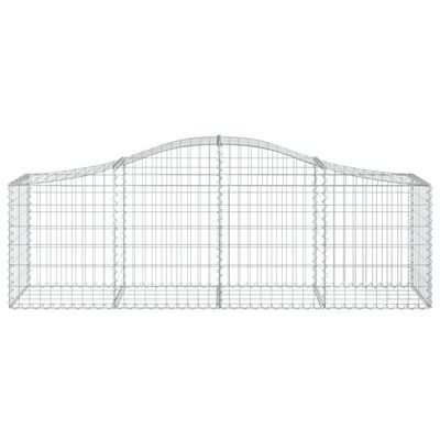 vidaXL Coșuri gabion arcuite 7 buc, 200x50x60/80 cm, fier galvanizat