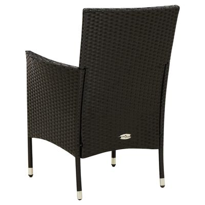 vidaXL Set mobilier de grădină cu perne, 9 piese, negru, poliratan