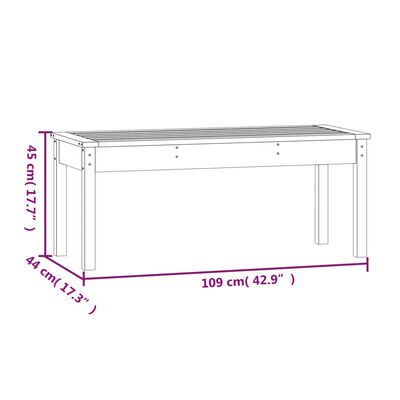 vidaXL Bancă de grădină, 109x44x45 cm, lemn masiv de pin