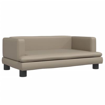 vidaXL Canapea pentru copii, cappuccino, 80x45x30 cm, piele ecologică