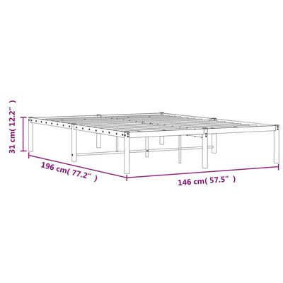 vidaXL Cadru pat metalic, alb, 140x190 cm