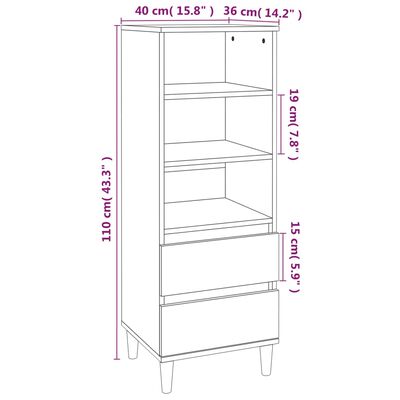 vidaXL Dulap înalt, gri beton, 40x36x110 cm, lemn compozit