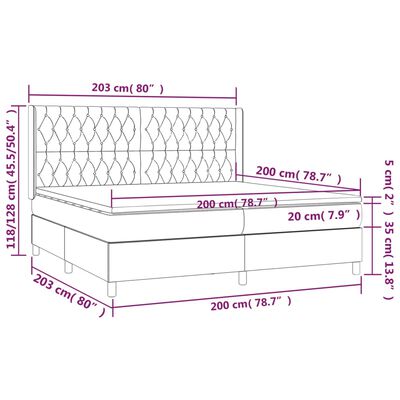 vidaXL Pat box spring cu saltea, roz, 200x200 cm, catifea