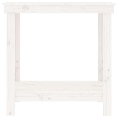 vidaXL Banc de lucru, alb, 80x50x80 cm, lemn masiv pin