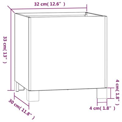 vidaXL Jardinieră cu picioare, 2 buc, ruginiu, 32x30x33cm, oțel corten