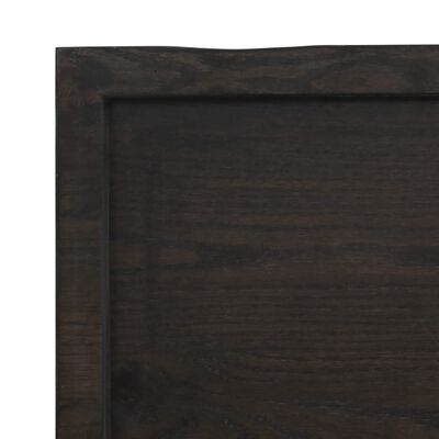 vidaXL Blat de baie, maro închis, 80x30x(2-4) cm, lemn masiv tratat