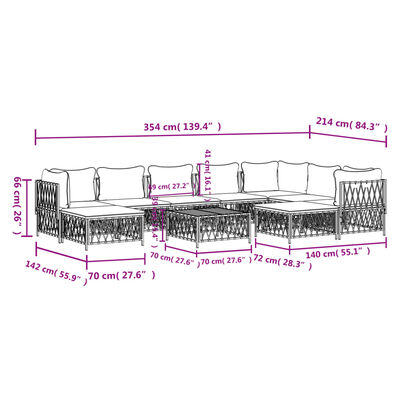 vidaXL Set mobilier de grădină cu perne, 10 piese, antracit, oțel