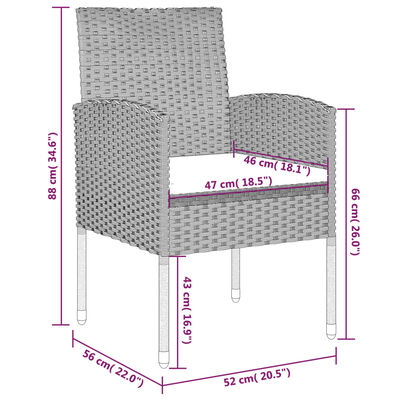 vidaXL Set de mobilier de grădină, 9 piese, negru