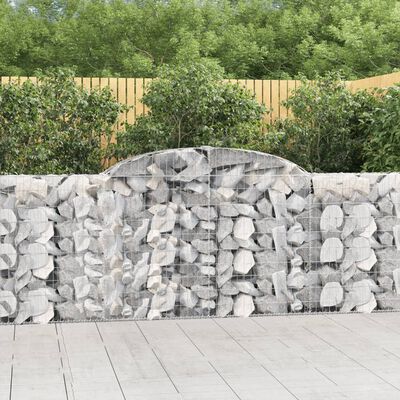 vidaXL Coșuri gabion arcuite 13 buc, 300x30x100/120 cm fier galvanizat