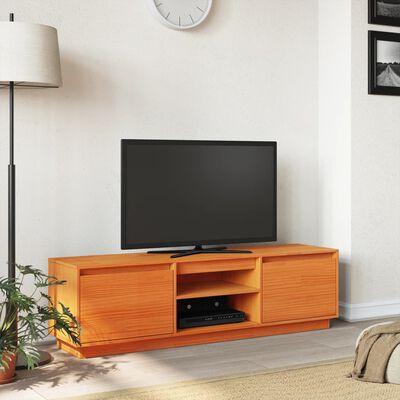 vidaXL Dulap TV, maro ceruit, 140x35x40 cm, lemn masiv de pin