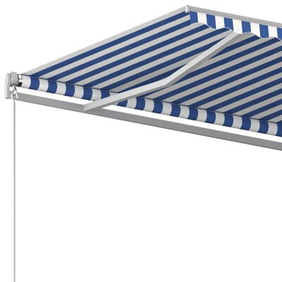 vidaXL Copertină retractabilă manual, albastru și alb, 500x350 cm