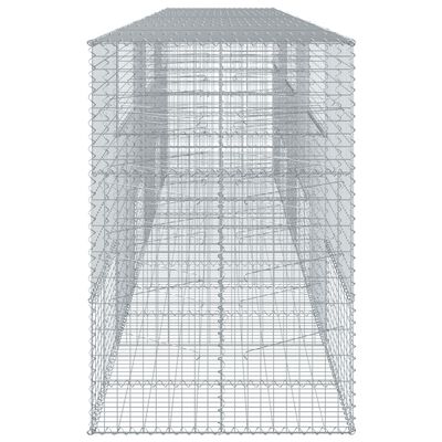 vidaXL Coș gabion cu capac, 600x100x150 cm, fier galvanizat