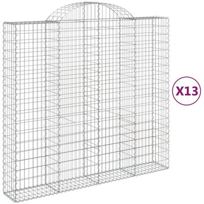 vidaXL Coșuri gabion arcuite 13 buc, 200x50x180/200cm, fier galvanizat