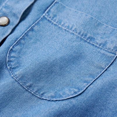 Rochie pentru copii cu mâneci lungi, bleumarin și albastru denim, 104