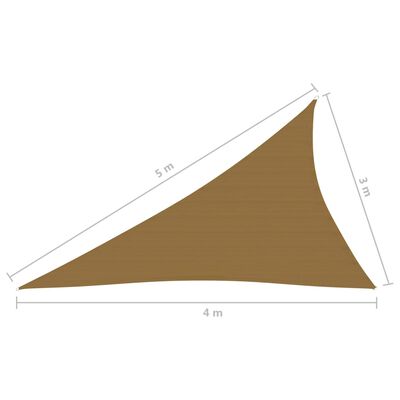 vidaXL Pânză parasolar, gri taupe, 3x4x5 m, HDPE, 160 g/m²